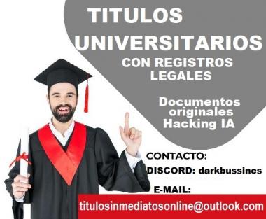 Titulos universitarios legalizados con registros